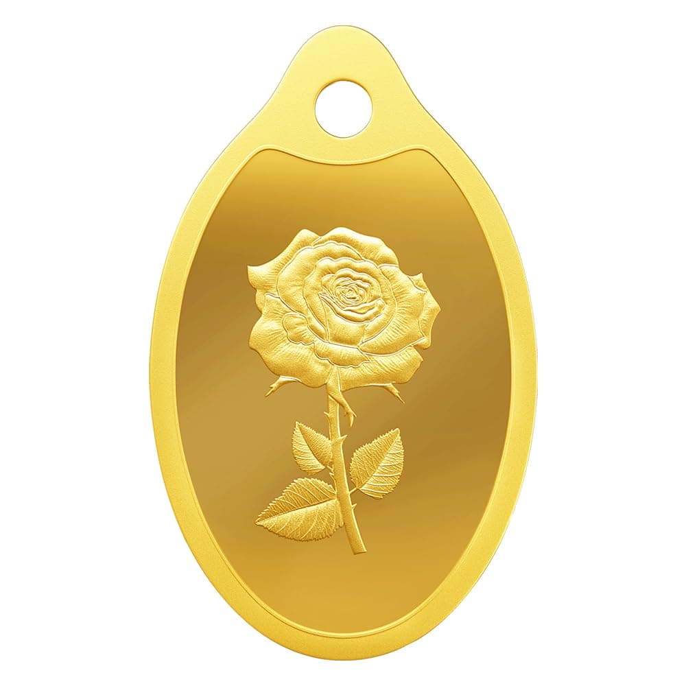 1 GM 24K (999.9+) Purest Rose Gold Oval Coin, 1 Gram Gold Coin