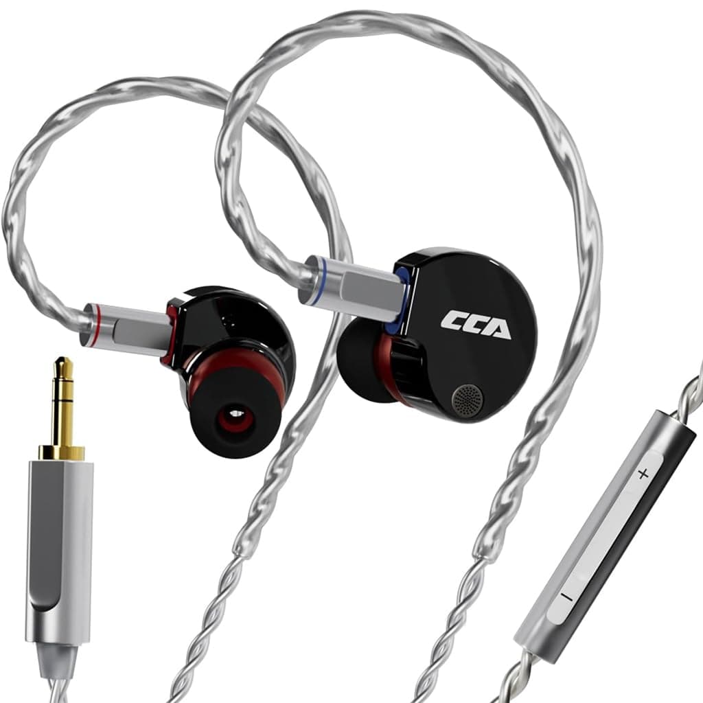 CCA Concept Kart Phoenix Dual Magnet Dynamic Driver IEMs, 10mm LCP Diaphragm, Harman-Tuned, Silver-Plated Detachable Cable, Wired in-Ear Monitors for ...