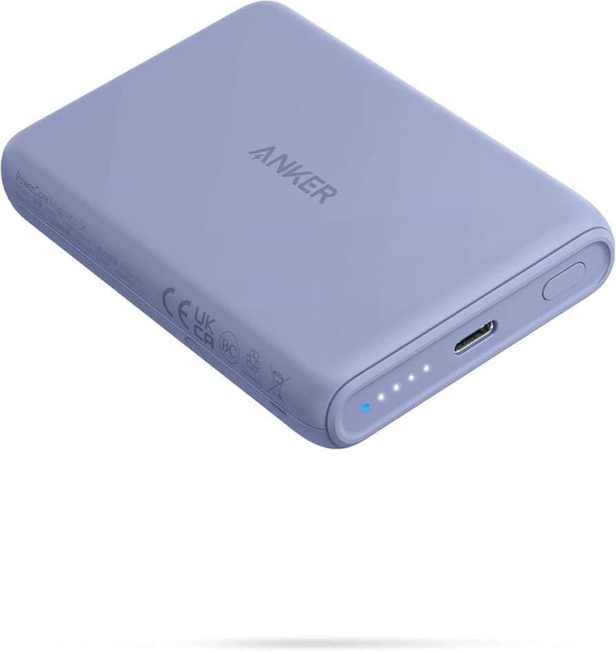 Anker Magnetic Wireless Portable Charger, PowerCore Magnetic 5K Wireless 5,000mAh Power Bank with USB-C Cable, Design for iPhone 12/12 Pro / 12 Pro Max / 12 Mini (Purple)
