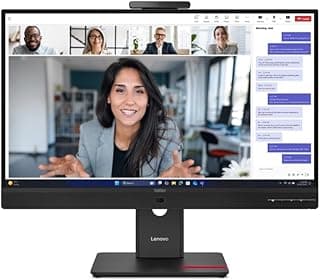 Lenovo ThinkVision T27QD-4v 27-Inch QHD IPS Monitor | VRR of 48-120Hz, USB-C Hub with 100W PD, RJ45 Ethernet, 5MP AI Webca...