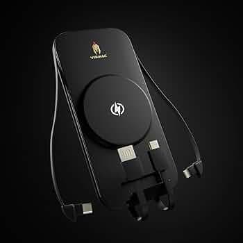 VISMAC Magnetic Wireless Powerbank 10000mAh | Fast Charging with Inbuilt 3 in 1 Charging Cables |15W Magnetic Wireless Charging | 22.5W Fast Charging ...