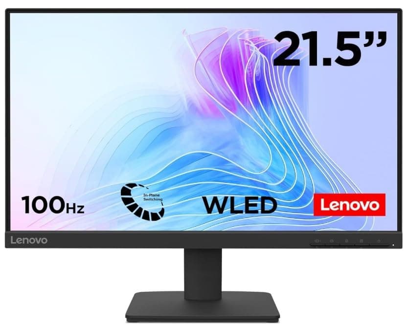 Lenovo ThinkVision S22-4e | 21.5" (60.45cm) FHD IPS 100Hz Ultraslim Monitor | 4ms, 99% sRGB, 16.7Mn Colors, 1x HDMI 1.4, 1...