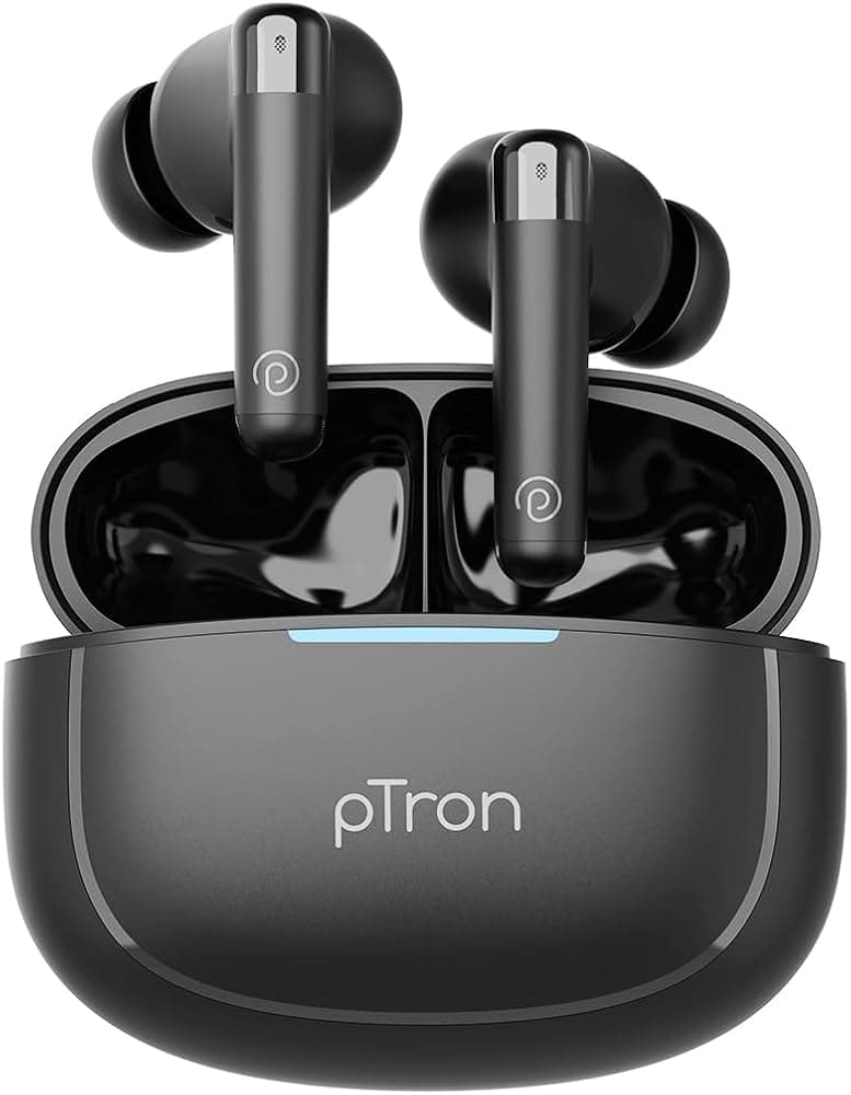 pTron Bassbuds Duo Pro TWS in-Ear Earbuds with 3D Audioscape, Ultra HD Mic for TruTalk AI ENC Calls, 38hrs Playtime, 50Ms Low Latency, BT 5.3 & IPX5 W...