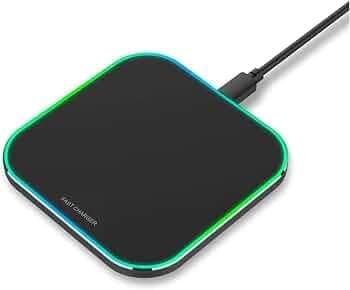 QKXC Wireless Charger, 15W Fast Wireless Charging Stand with Sleep-Friendly Adaptive Light Compatible with iPhone 15 14 13 12 11 Pro Xr Xs Plus Samsun...