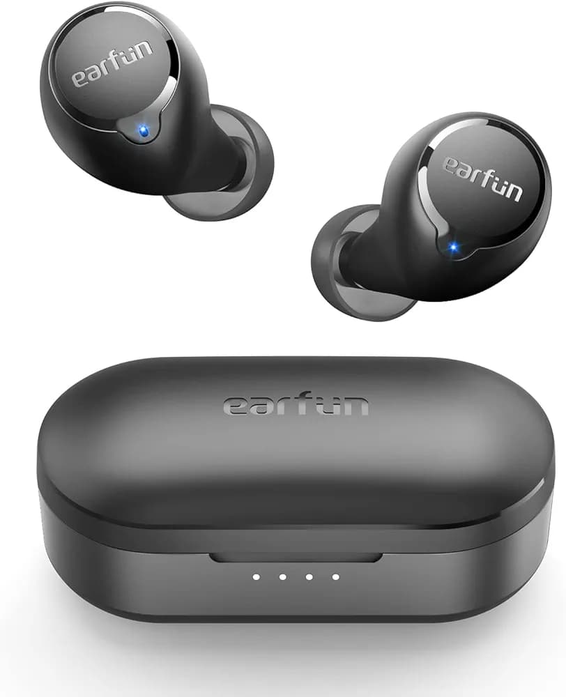 EarFun Free 1S Wireless Earbuds, Bluetooth 5.0 Headphones, True Wireless in-Ear Earbuds with IPX7 Waterproof & Wireless Charging, Wireless Deep Bass Earphones for 30H Playtime, Built-in Mic, Black