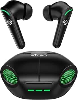 pTron Bassbuds Viper in-Ear TWS Earbuds, AptSense 40ms Gaming Latency, TruTalk AI-ENC Call, 32H Playtime, Deep Bass, BT5.3 Headphones, Touch Controls,...