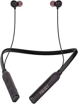 FELECT Mateband Bluetooth Wireless Neckband - 24H Playtime, Dual Equalizer Bass Boost Drivers, 20 Mins Charge, Lightweight in Ear Earphones with Mic (...
