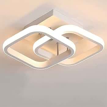 ELEPHANTBOAT® 22W Modern Ceiling Light LED Acrylic Dual Square LED Ceiling Lamps for Hallway Office Bedroom Kitchen Living Room Ceiling Lights (Warm White 3000K)