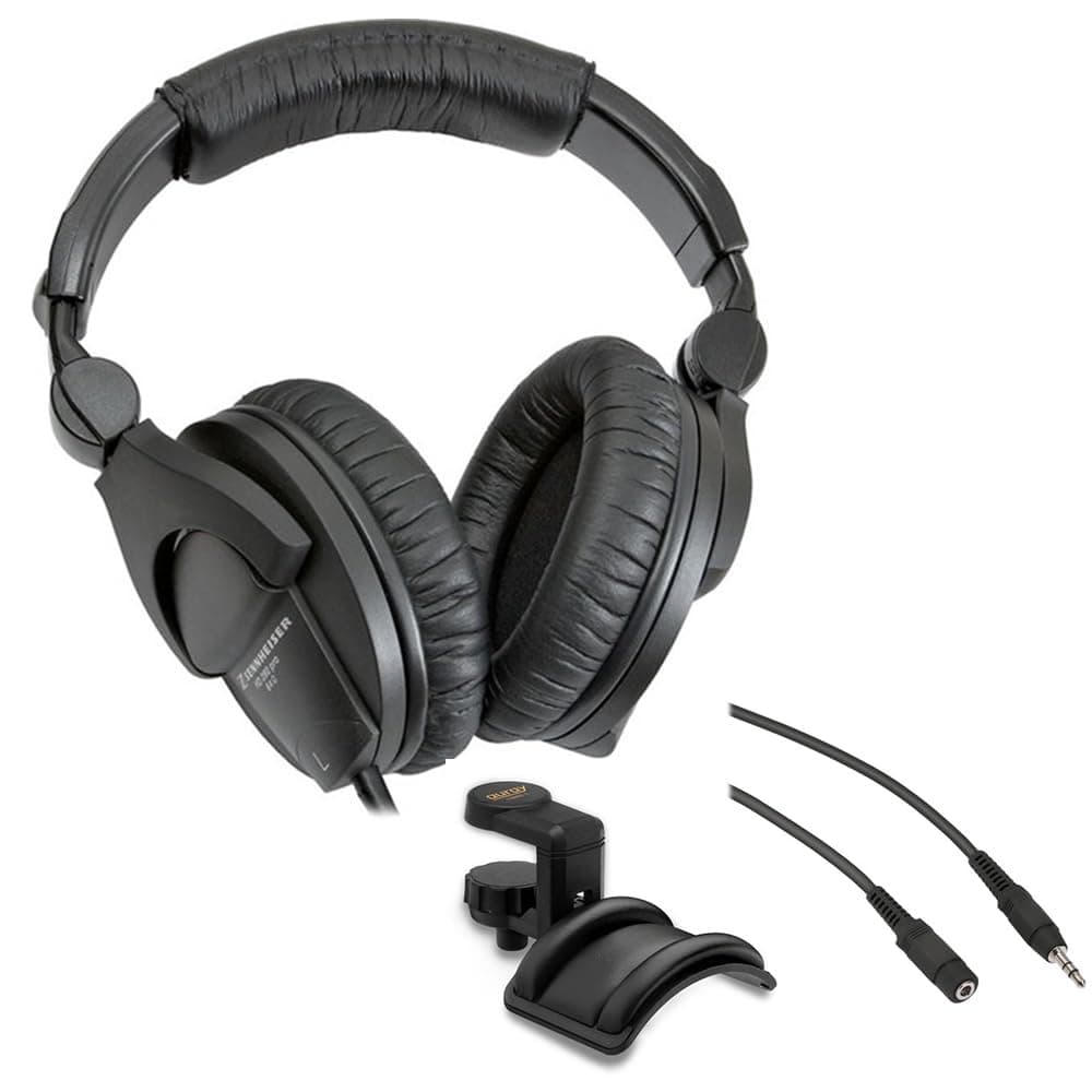 Sennheiser HD-280 PRO Headphones (SEHD280P) Bundle with Auray Headphones Holder with Padded Cradle and Pearstone 3.5mm Ste...