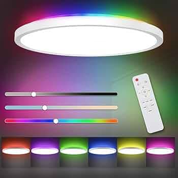 ELEPHANTBOAT LED Ceiling Light with Remote Control, 12Inch 24W High Bright 3200lm, Backlight Round Close to Ceiling Lamp Modern Ultra-Thin 3000-6500K ...