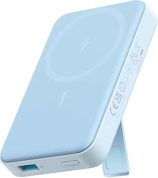 Anker 633 Magnetic Battery (MagGo), 10,000mAh Foldable Magnetic Wireless Portable Charger, Only for iPhone 13/13 Pro / 13 Pro Max / 12/12 Pro and 12 Pro Max (Blue)