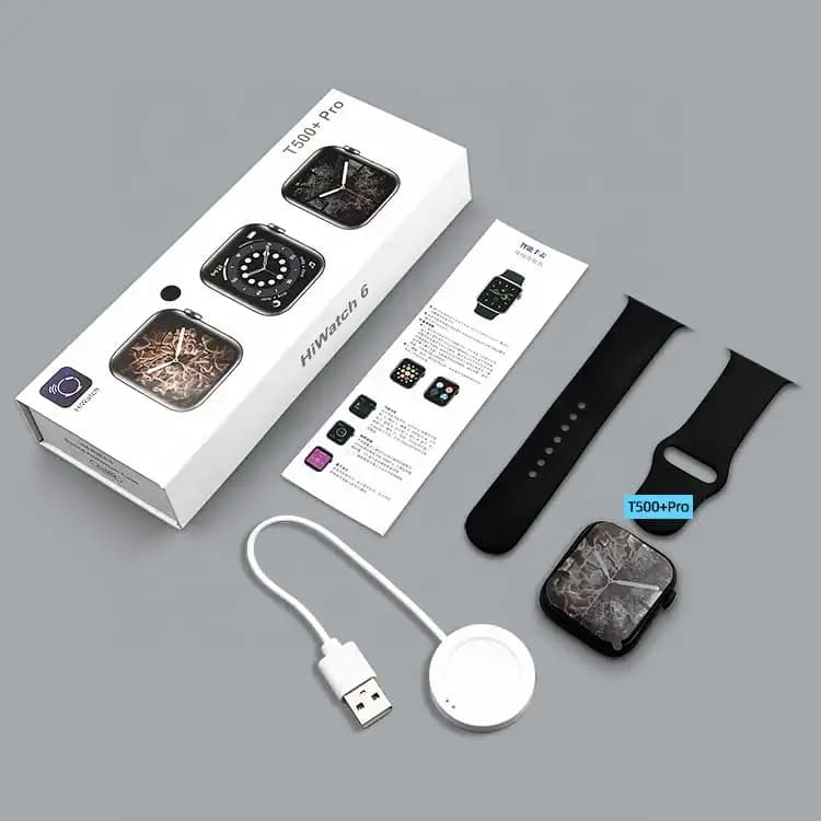Redwave® T500 Plus Pro / T500+ Pro Smart Watch || 1.7 in HD Full Touch Screen Smart Watch with Call, Notification - Black
