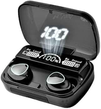 KGDA M-10 True Earbuds for Music Lovers: in-Ear, Mic, Bluetooth V5.3, LED Display, Enhanced Durability, Ideal for Sports & Work, Earbuds Wireless Blue...