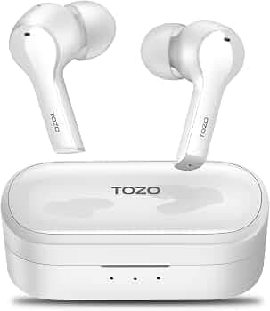 TOZO T9 True Wireless Earbuds Environmental Noise Cancellation 4 Mic Call Noise Cancelling Headphones and Deep Bass with Light Weight Wireless Chargin...