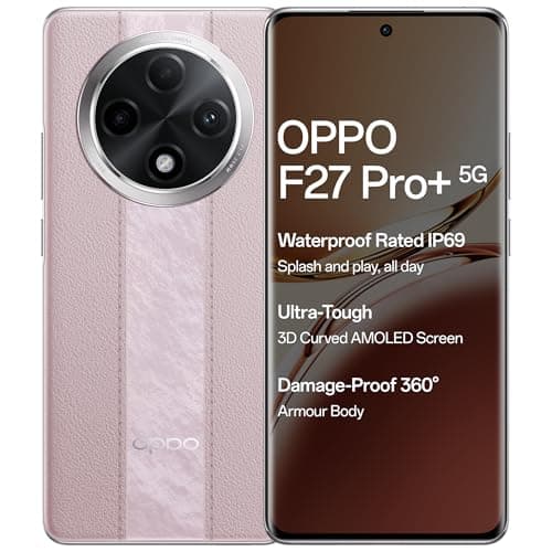OPPO F27 Pro+ 5G (Dusk Pink, 8GB RAM, 256GB Storage)| 6.7" FHD+ AMOLED Toughest 3D Curved Display|64MP AI Featured Camera|IP69 | 67W SUPERVOOC| with N...