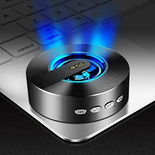 HB Plus Portable Bluetooth Speaker, Bluetooth 5.0 Wireless Speakers with HD Sound and Rich Bass, LED Flashing Light, Built-in Mic for iPhone & Android