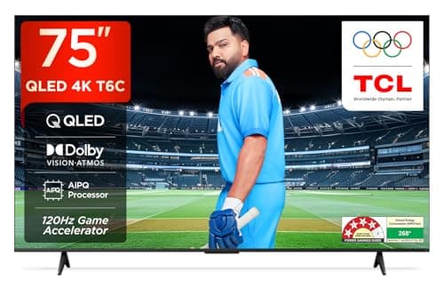 TCL 189 cm (75 inches) 4K UHD Smart QLED Google TV 75T6C