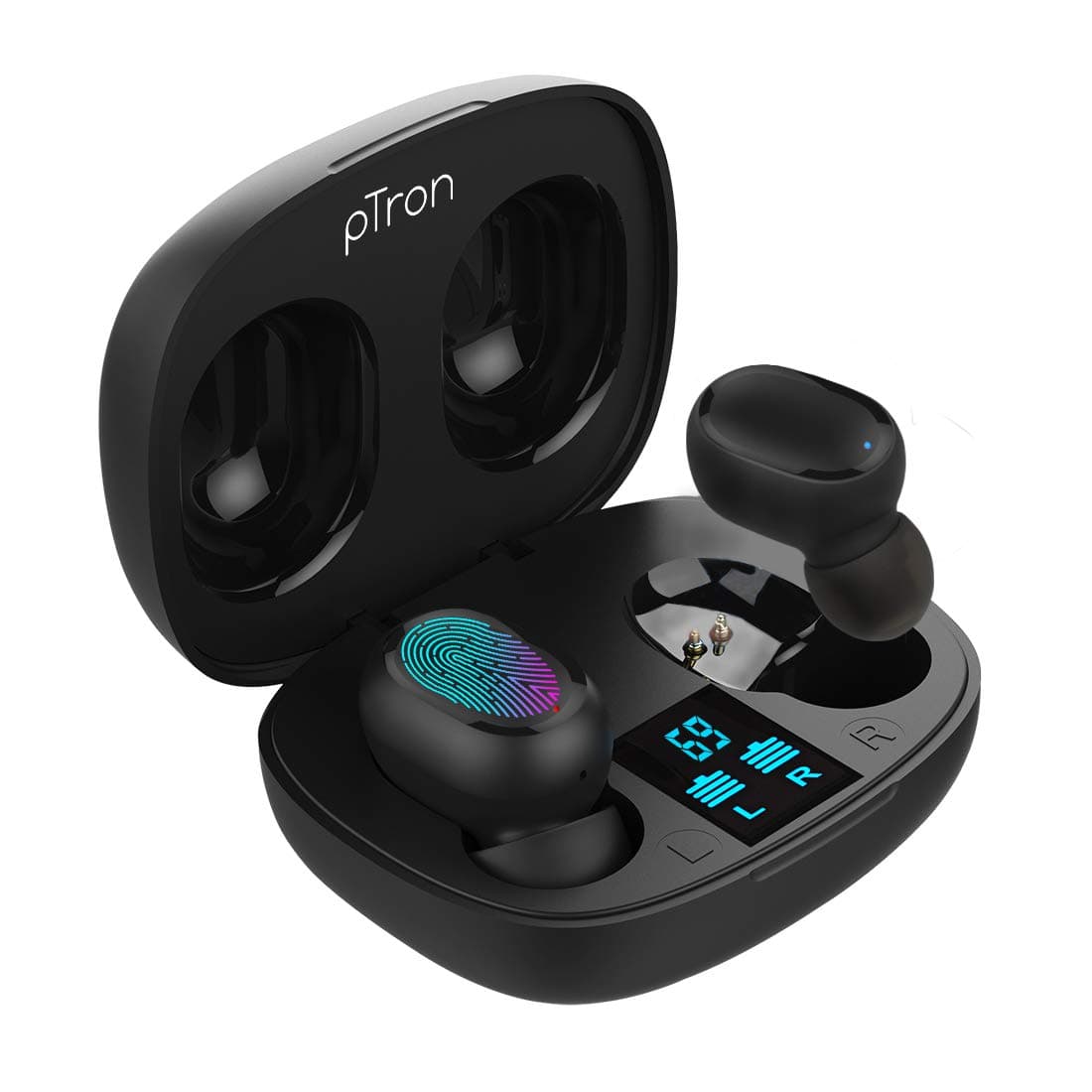 (Renewed) PTron Bassbuds Pro in-Ear True Wireless Bluetooth Headphones (TWS) with Mic - (Black) In-Ear