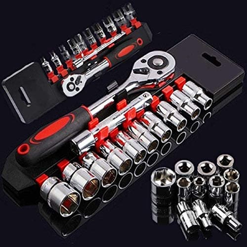 Flareza 12 in 1 Heavy Duty Socket Set 1/2 Chrome Vanadium Steel Hex Socket and Ratchet Spanner Multi Tool kit
