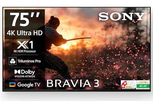 Sony BRAVIA 3 Series 89 cm (75 inches) 4K Ultra HD Smart LED Google TV K-75S30B (Black)