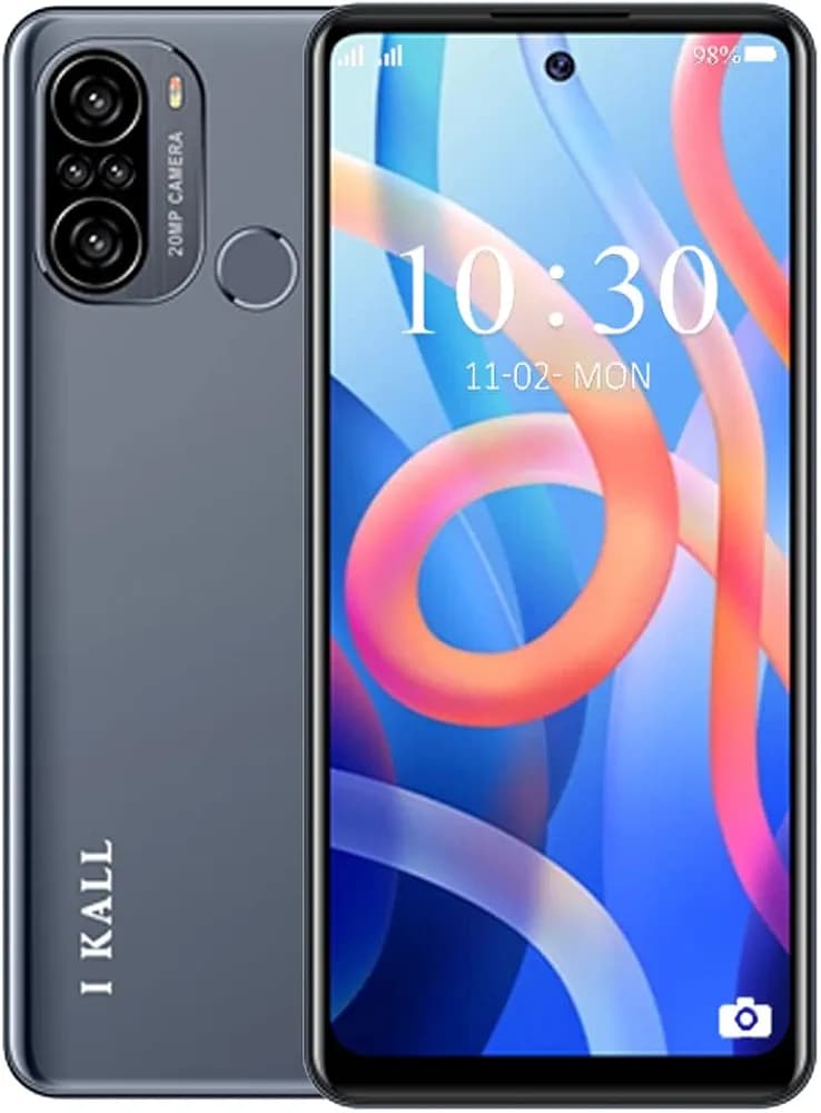 IKALL K425 4G Smartphone with 6.82 Inch HD+ Display (Android 10.0) (Dual SIM, 4GB RAM) (Grey)