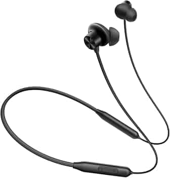 Bouncefit Sonic Bluetooth Wireless Neckband, 60 Hours Continuous Playback Battery, Dual Pairing, Low Latency, Active Noise Cancellation, Magnetic On/O...