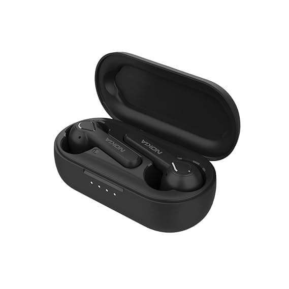 Nokia Lite Bluetooth Truly Wireless In Ear Earbuds, Bluetooth Compatible, Enhanced Bass, Comfortable Fit,36 Hours Playback with mic (Black) BH-205
