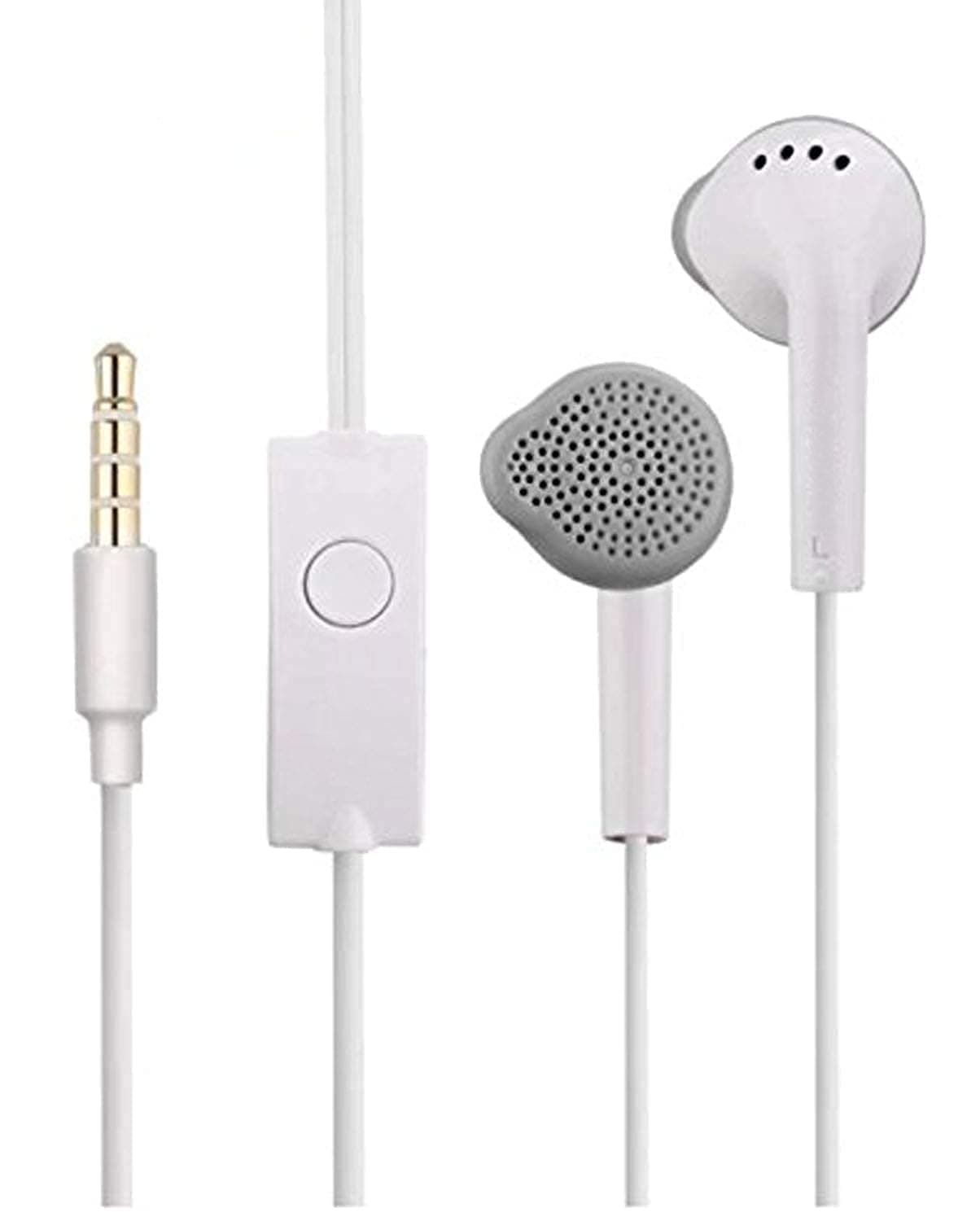 D2Q Wired Original Galaxy Earphones for All Samsung Smartphones with Mic | Pure Bass Sound | One Button Multi-Function Remote | Comfort fit | 1 Year Warranty (White)