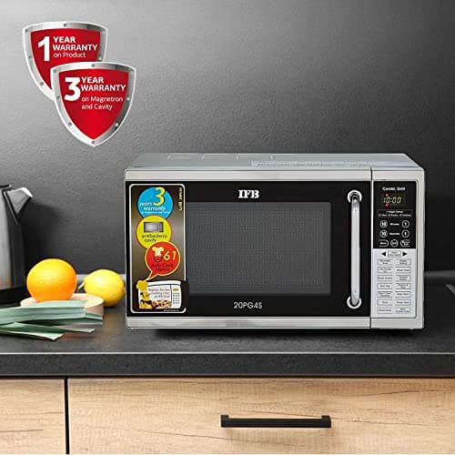20 Litre Grill Microwave Oven (20PG4S, Black & Silver, With Starter Kit)