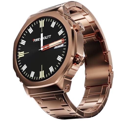 Fire-Boltt Onyx- 36.3mm AMOLED Always On Display Smart Watch, 466 * 466 High Resolution, Bluetooth Calling, Steel Design, IP67, 4GB Storage, 300+ Spor...