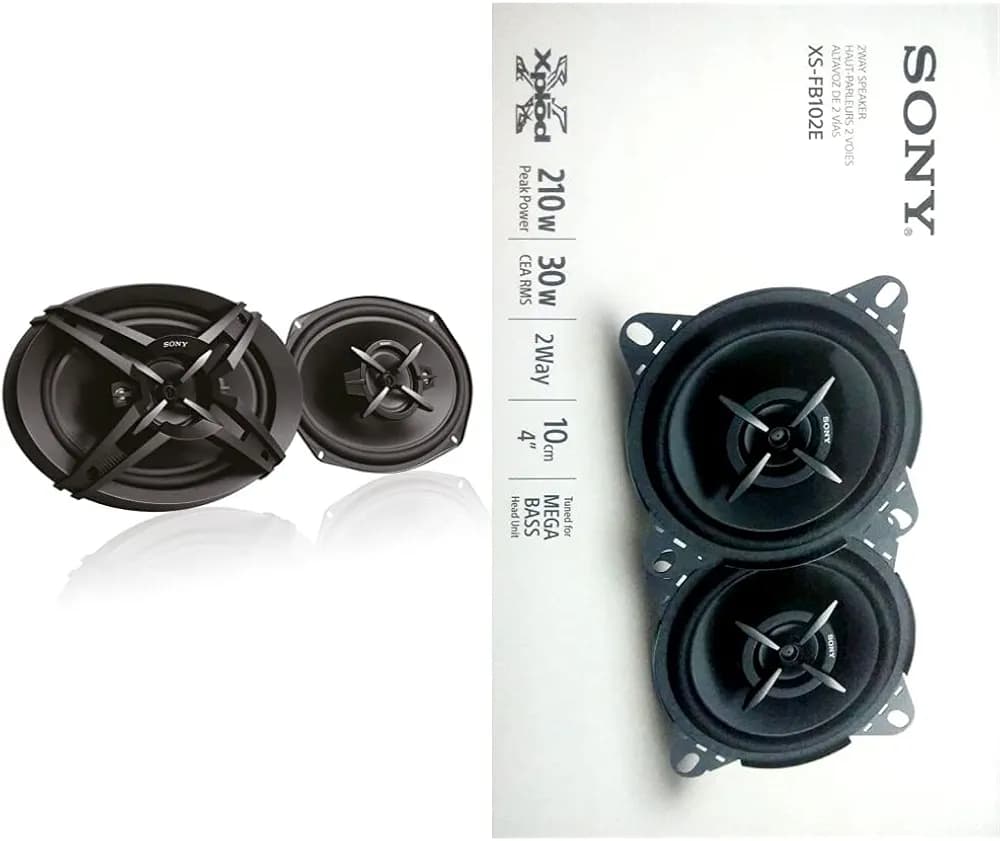 Sony Xs-Fb693E 420W Wired Coaxial Woofer - Black & XS-FB102E Mega Bass 10.16 cm (4-inch) Speakers (Black)