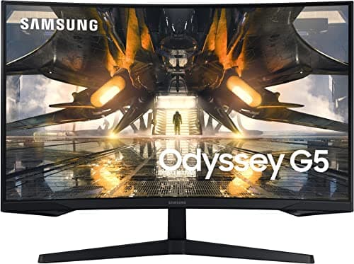 Samsung 32-inch(80cm) Odyssey G5 Gaming, QHD 2K, 165Hz, 1ms, 1000R Curved Monitor, AMD FreeSync Premium, HDR10 (LS32AG550EWXXL, Black)