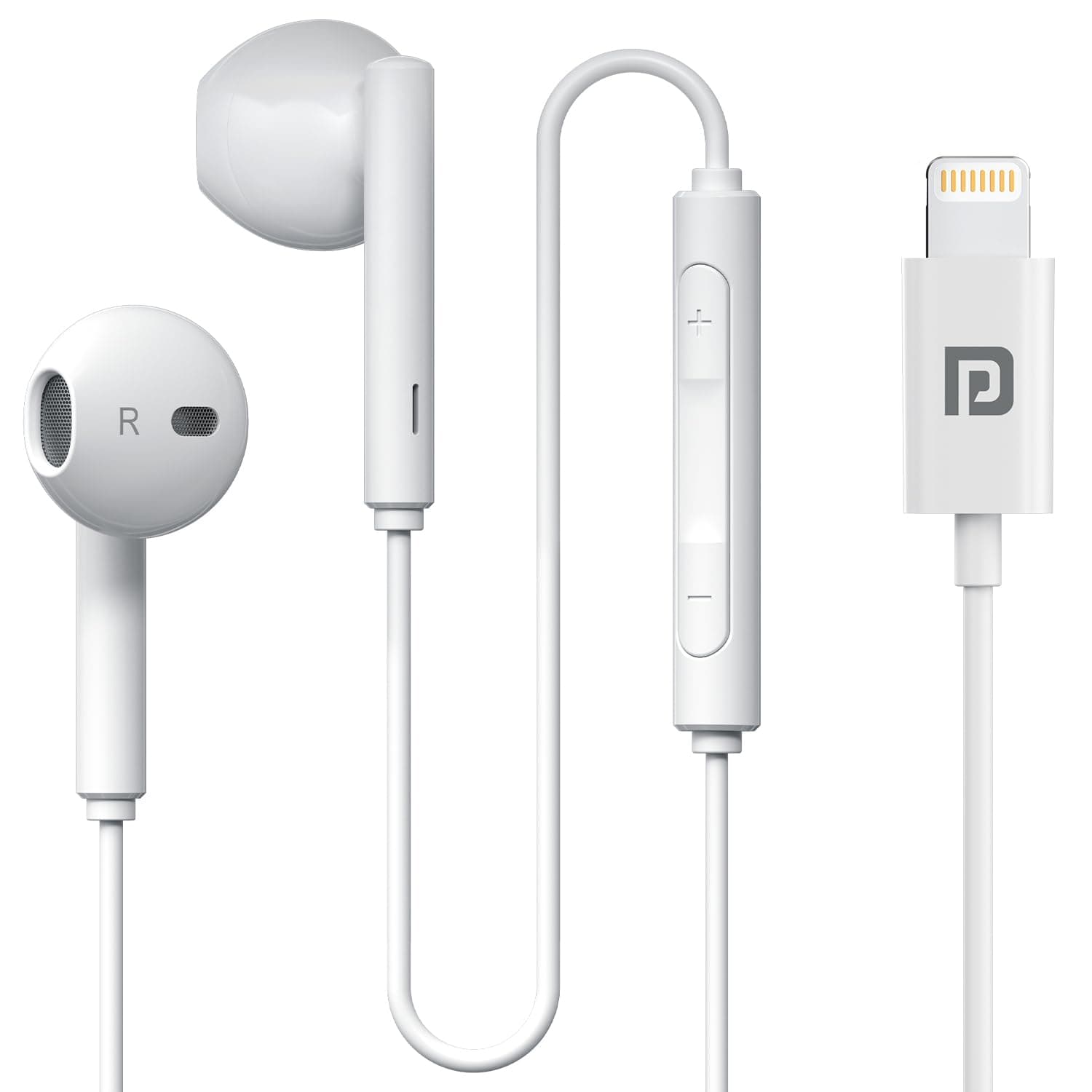 Portronics Conch Theta L 8 Pin Wired Earphone with in Line HD Mic, Powerful Audio, 14.2mm Driver, Unique Earbuds Design, TPE Anti Tangle Wire, in line...