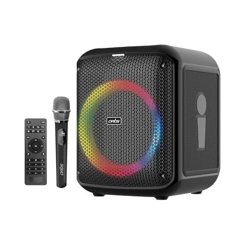 Artis SoundPro 110 Bluetooth Party Speaker with USB/TF Card/AUX Input/FM Radio/Wireless Mic & Wireless Remote (Black) (80W RMS Output)