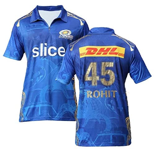 MI Jersey Rohit Sharma 45 - Mumbai Cricket Team Half Sleeve Jersey 2023/2024_Boys & Men