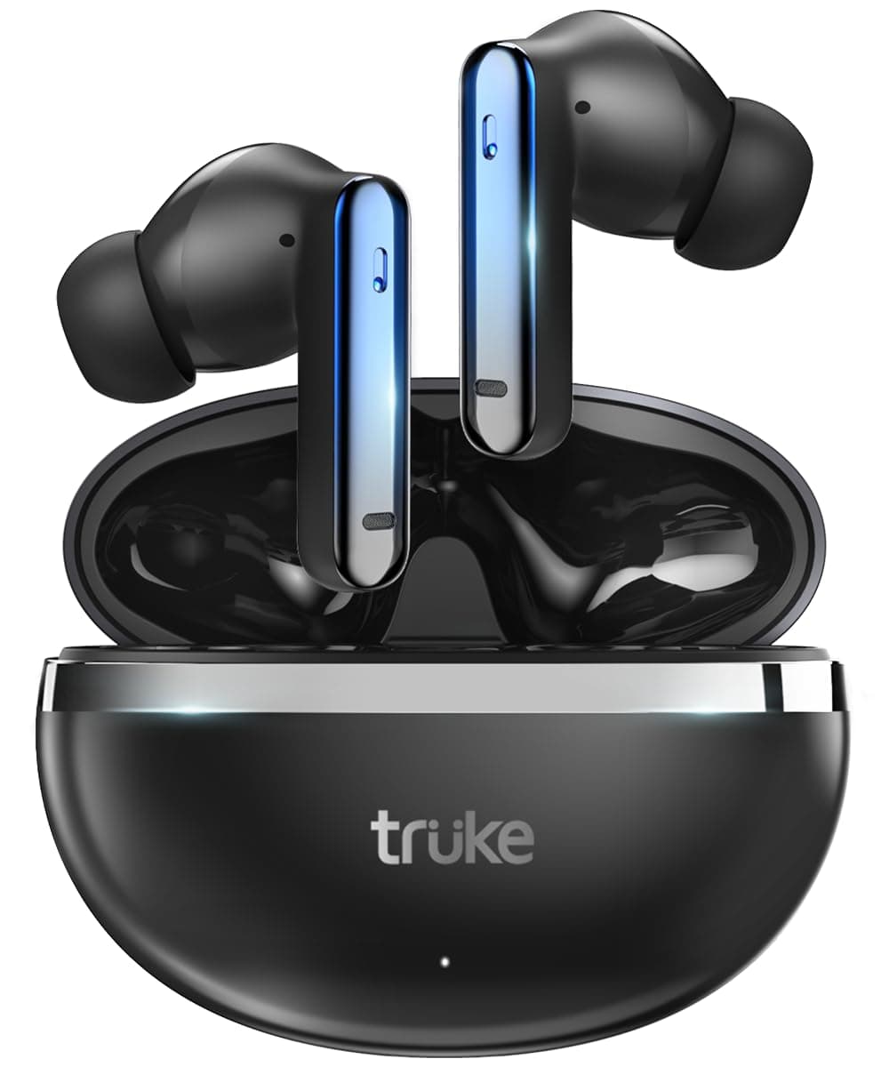 truke [Just Launched Buds Q1 Lite True Wireless Earbuds with 48H Playtime, Crystal-Clear Calls, Fast Charging, Elegant Royal Design, Bluetooth 5.4, No...