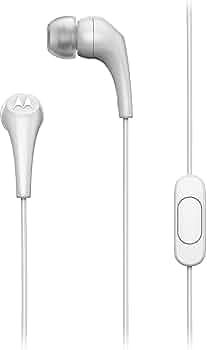 Motorola Wired Earbuds with Microphone - Earbuds 2-S Corded in-Ear Headphones, Control Button for Calls/Music, Comfortable Lightweight Silicone Ear Bu...