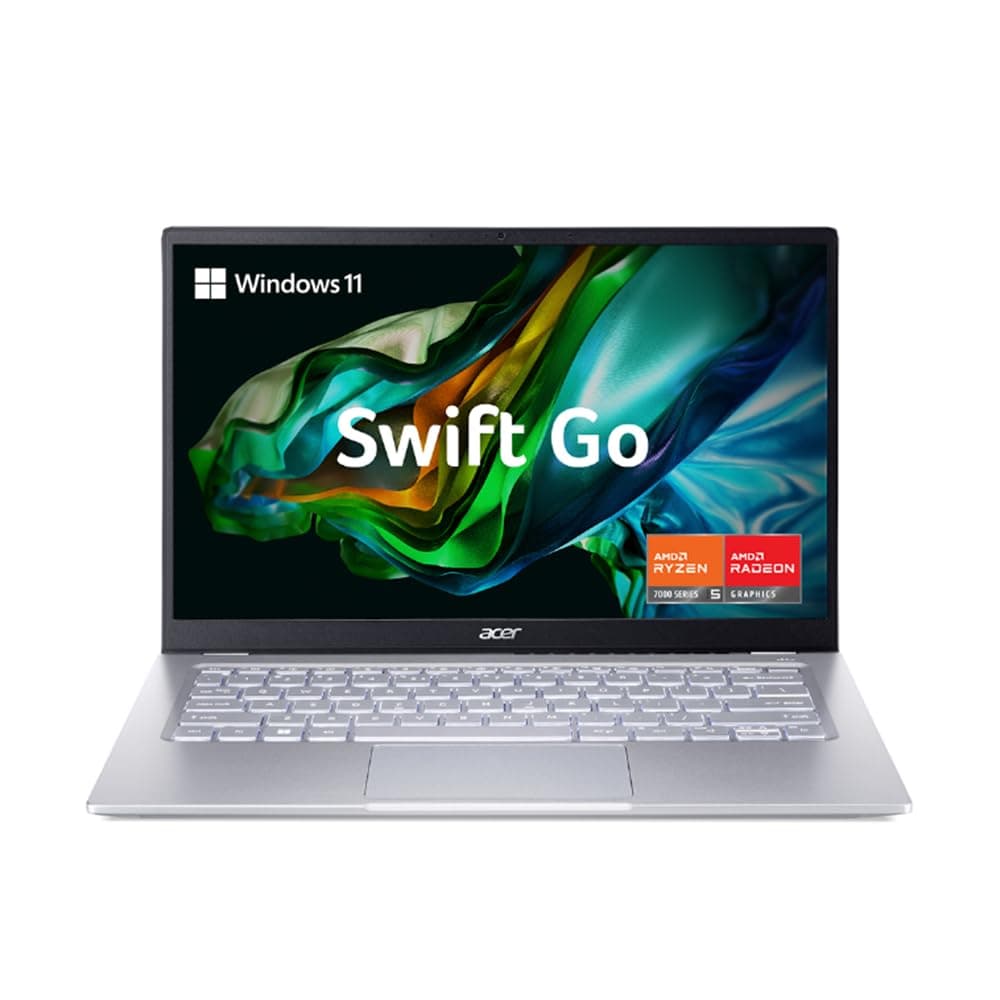 Acer Swift Go 14 AMD Ryzen 5-7430U Octa-core Processor (16 GB LPDDR4X/512 GB SSD/AMD Radeon Graphics/Windows 11 Home) SFG14-41, Pure Silver, 1.25 Kg w...