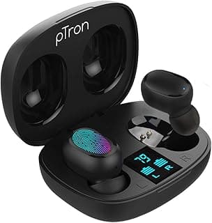 PTron Bassbuds Bluetooth Truly Wireless in Ear Earbuds with Mic (Black)