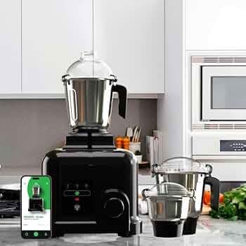 MecTURING Mixer Grinder, Grinder Machine for Kitchen (Black) 800W Grinding Technology | Touch Panel with 4 Smart Modes | Mobile App Access | Timer Fun...