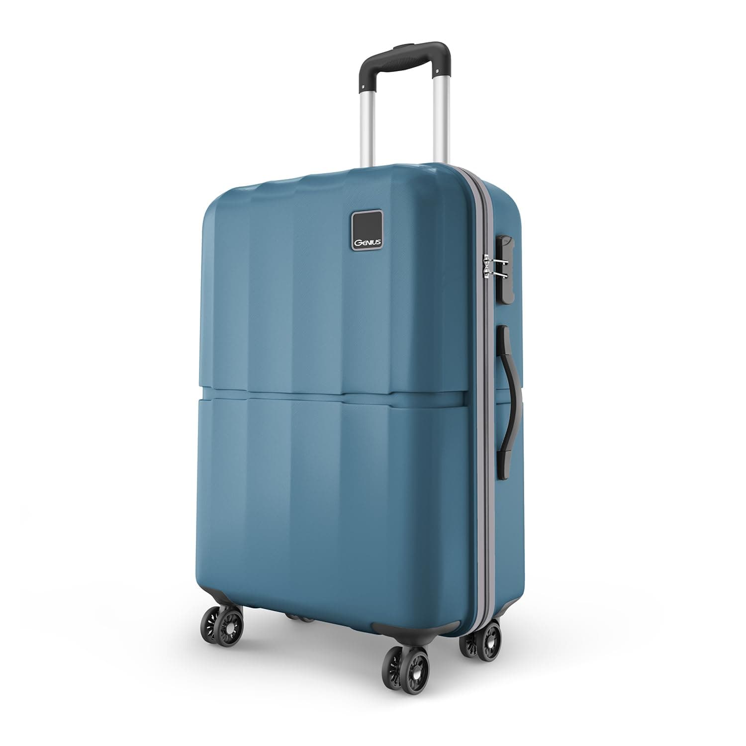 Safari Genius Theo 8 Wheels 66cm Medium Size Check-in Trolley Bag, Hard Case Polycarbonate, 360 Degree Wheeling Luggage, Suitcase for Travel, Trolley ...