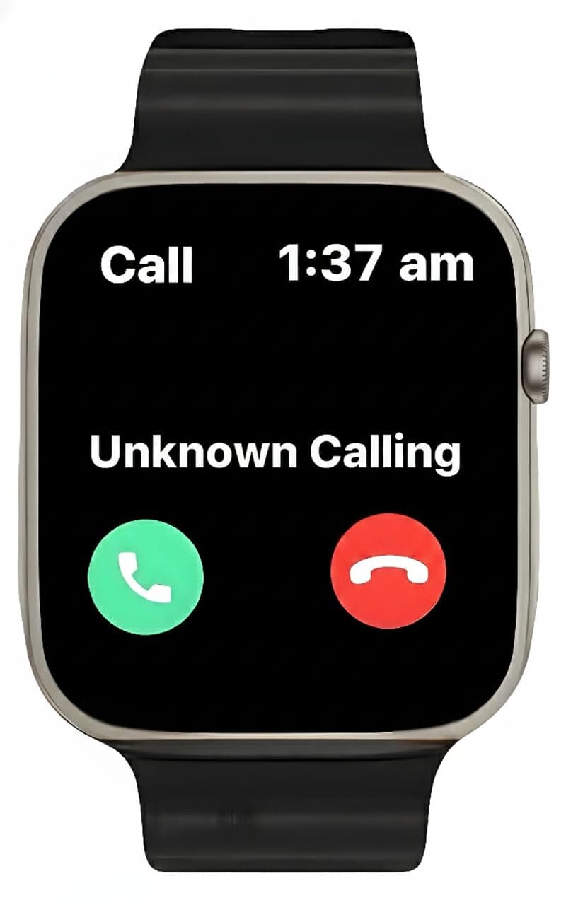 T800 Ultra Smart Watch with Bluetooth Calling, 1.99 Inch AMOLED Display, Wireless Charging, Heart Rate Monitor, IP67 Water Resistant, Black Silicone B...