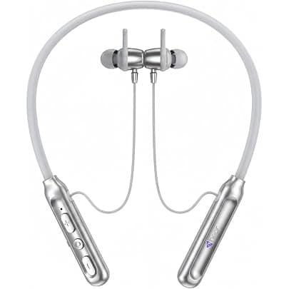 inear DJ-M6 Neckband Bluetooth Earphones | Upto 40H Playtime | Magnetic On/Off | ENC Noise Cancellation | Voice Changer | Wireless Earbuds for Calling, Gaming & Music | Deep Bass Headphones | Grey