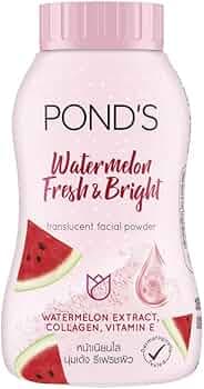 POND'S Watermelon Fresh & Bright Translucent Facial Powder For All Skin Types, 50 Gm, Rose