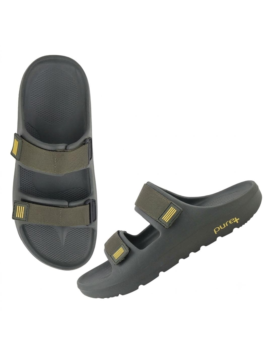 URJO mens Pure-54 Men's Sliders Lightweight Stylish Anti-skid Arch Support Durable Dailywear Slipper By Welcome Slipper