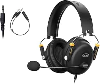 Gaming Headset for PS4 Xbox 1,Over-Ear Heavy Bass Noise Cancelling Headphone with Retractable,PC-Wired Headphones with Microphone-3.5mm Computer Heads...