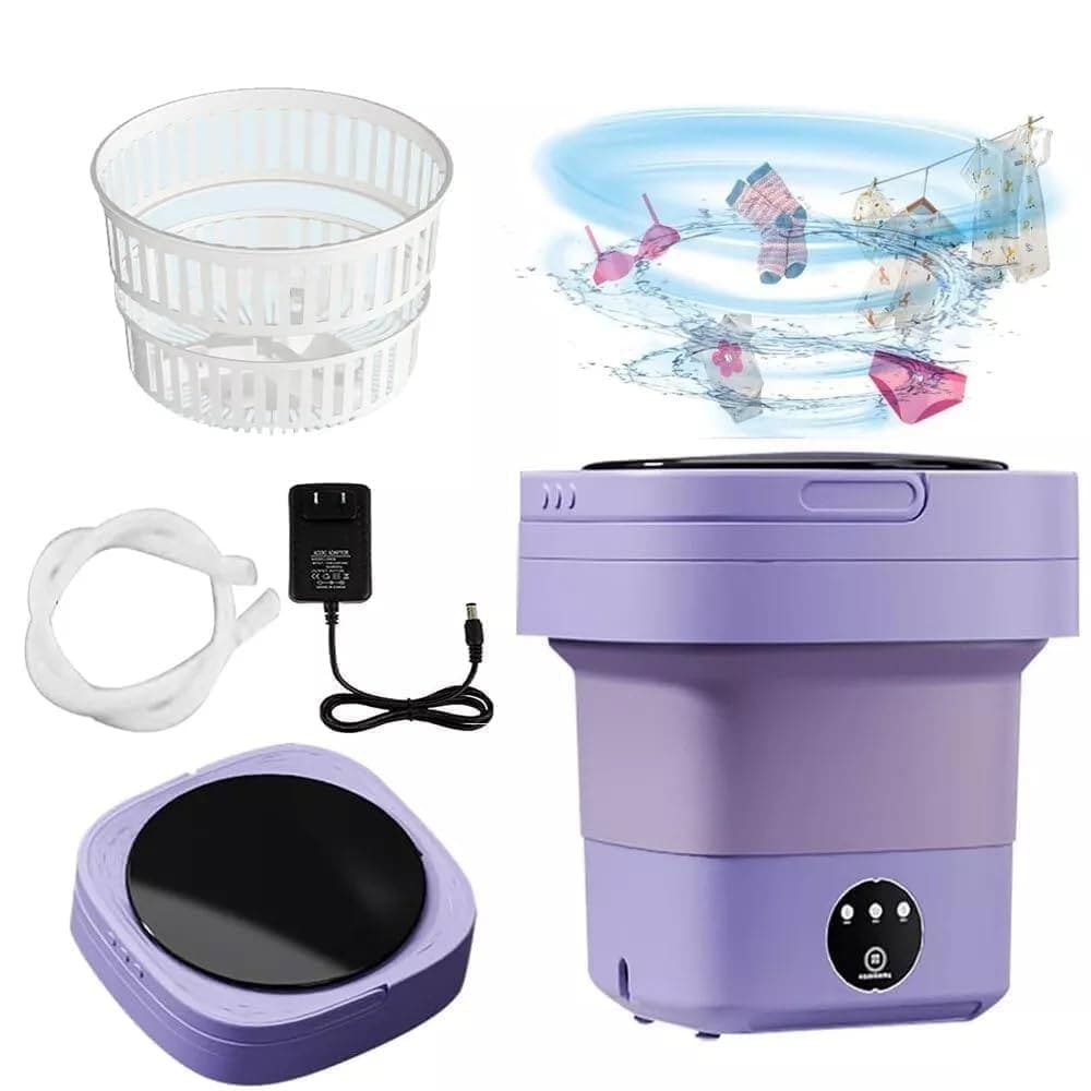 Pitinxa Portable Mini Washing Machine, Foldable Washing Machine Top Load Fully Automatic with 3 Modes Spinner and Dryer, Semi Automatic Bucket Washer ...