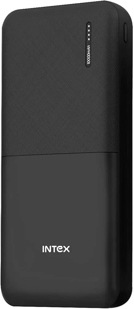 Intex Strong Rhino 10K Poly 10000 mAh Power Bank, Dual (Input&Output), 12W Fast Charging, Over Current/Charge/Discharge Protection & Shock Resistant Coal Black