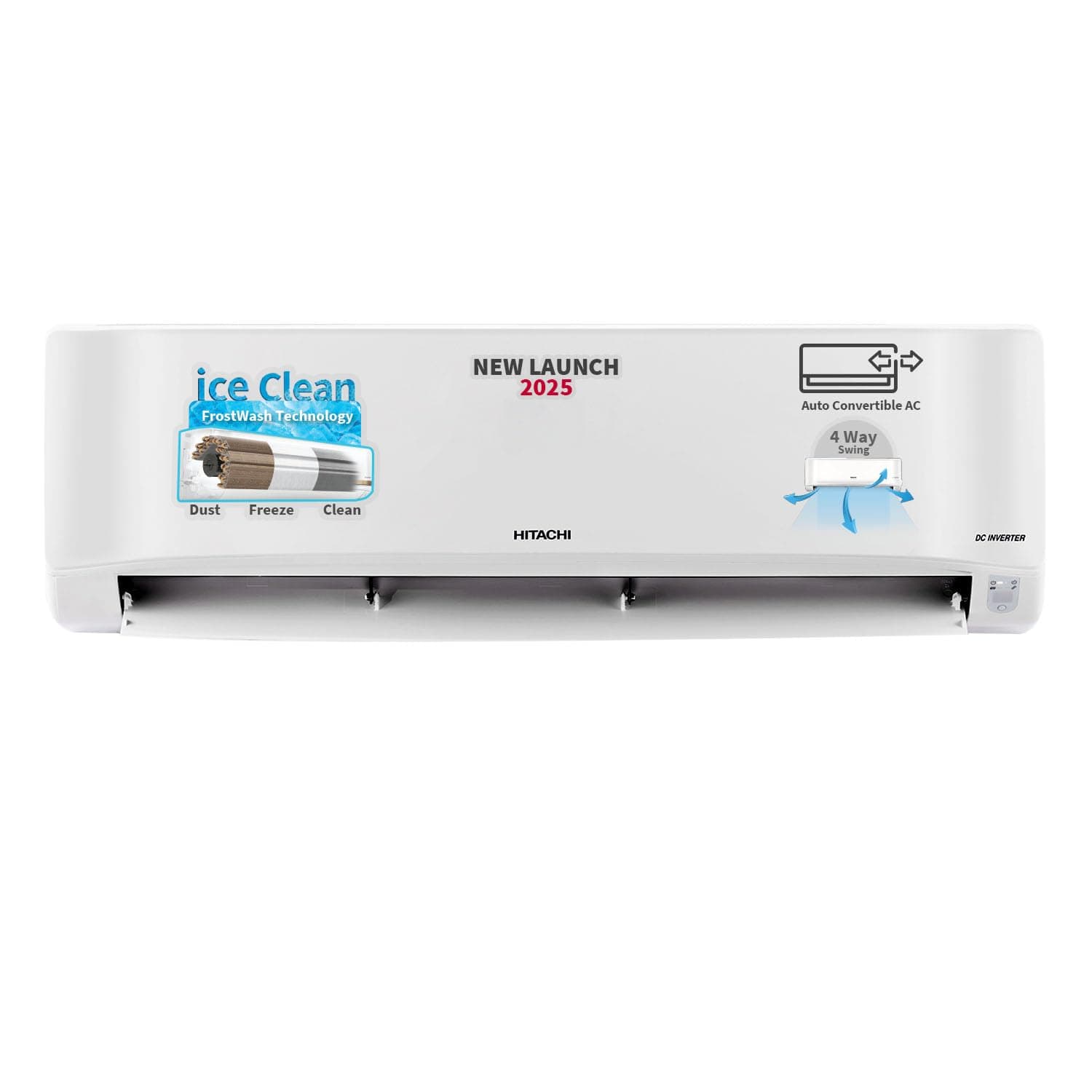 Hitachi 1.5 Ton Class 3 Star, 4-Way Swing, ice Clean, Xpandable+, Inverter Split AC (100% Copper, Dust Filter, 2025 Model - 3400SXL RAS.D318PCCIBS, Wh...