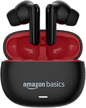 (Refurbished) amazon basics True Wireless in-Ear Earbuds with Mic, Low-Latency Gaming Mode, Touch Control, IPX5 Water-Resistance, Bluetooth 5.3, Up to...